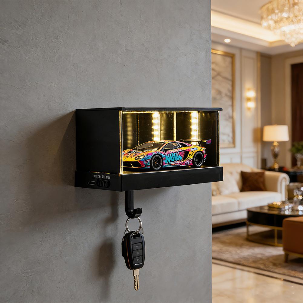 Infinity Garage Keychain With LED Light Car Model Display Key Holder Infinite Illusion Tunnel Effect