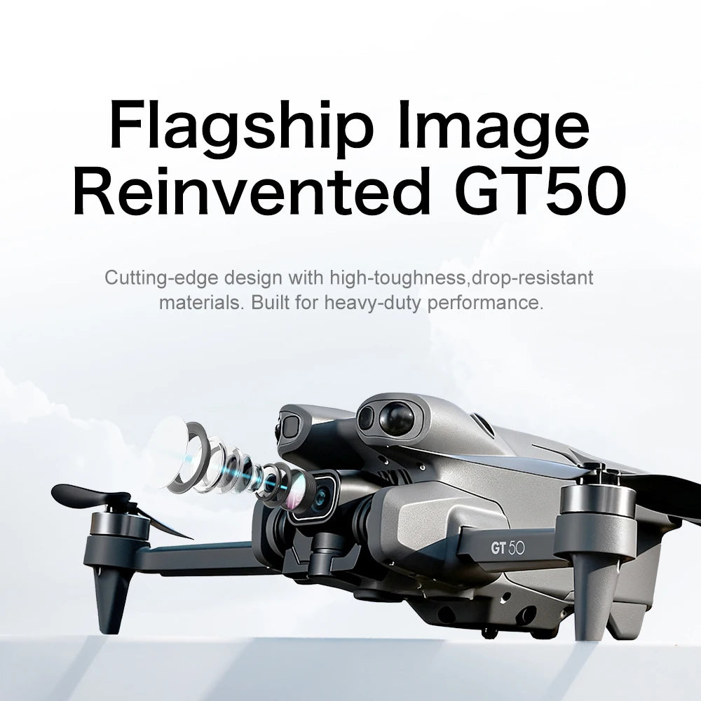 New GT50 Aerial Photography Drone with Obstacle Avoidance, HD Brushless Quadcopter with Large Screen Remote Control Toy Aircraft
