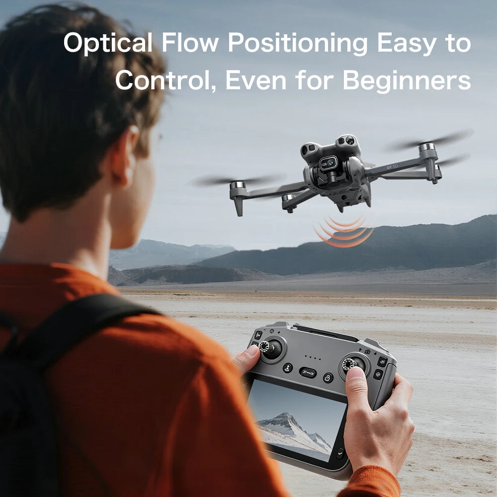 New GT50 Aerial Photography Drone with Obstacle Avoidance, HD Brushless Quadcopter with Large Screen Remote Control Toy Aircraft