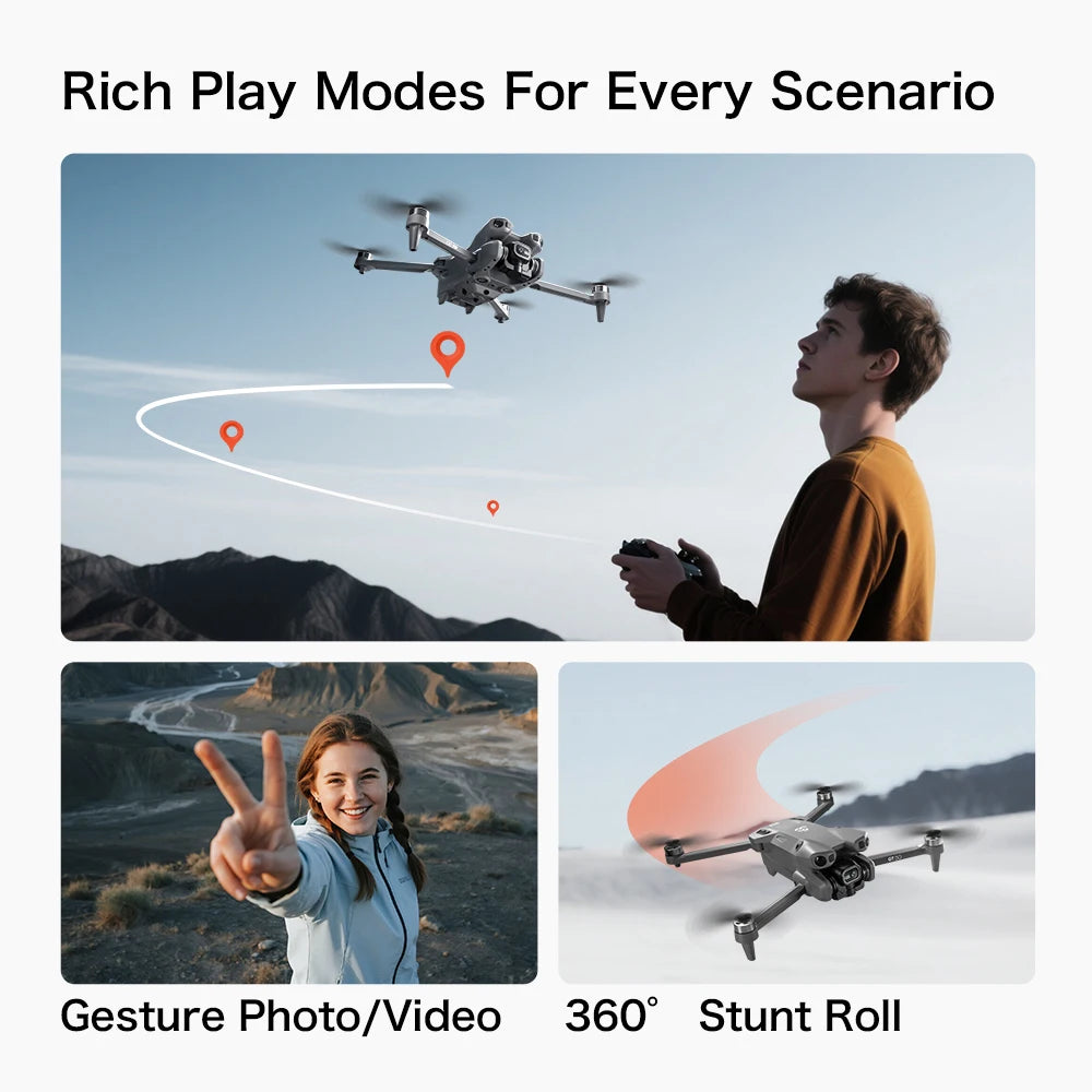 New GT50 Aerial Photography Drone with Obstacle Avoidance, HD Brushless Quadcopter with Large Screen Remote Control Toy Aircraft