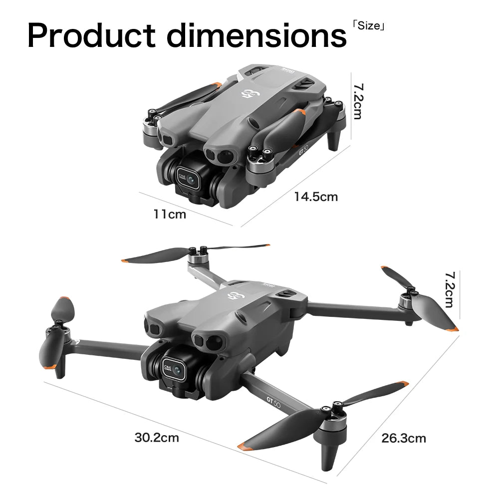 New GT50 Aerial Photography Drone with Obstacle Avoidance, HD Brushless Quadcopter with Large Screen Remote Control Toy Aircraft