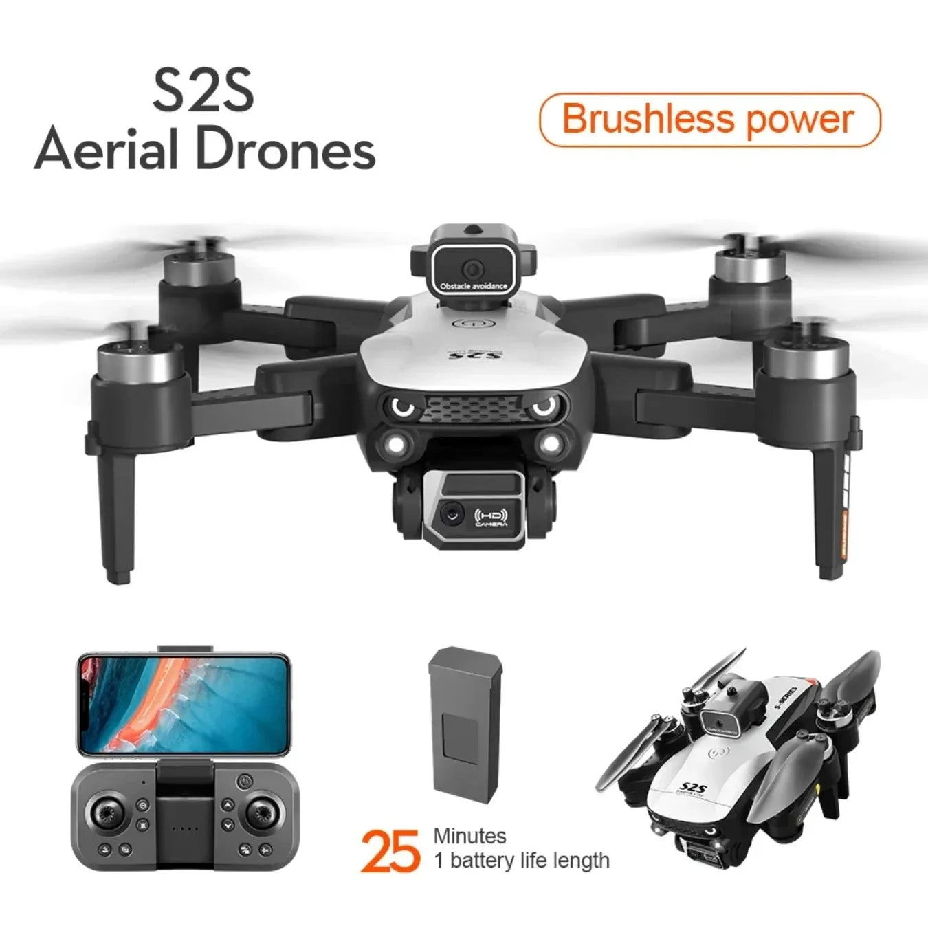 2025 New S2S Drone 8K Professional HD Dual Camera Brushless Obstacle Avoidance Aerial Photography Foldable Quadcopter Toys Gifts