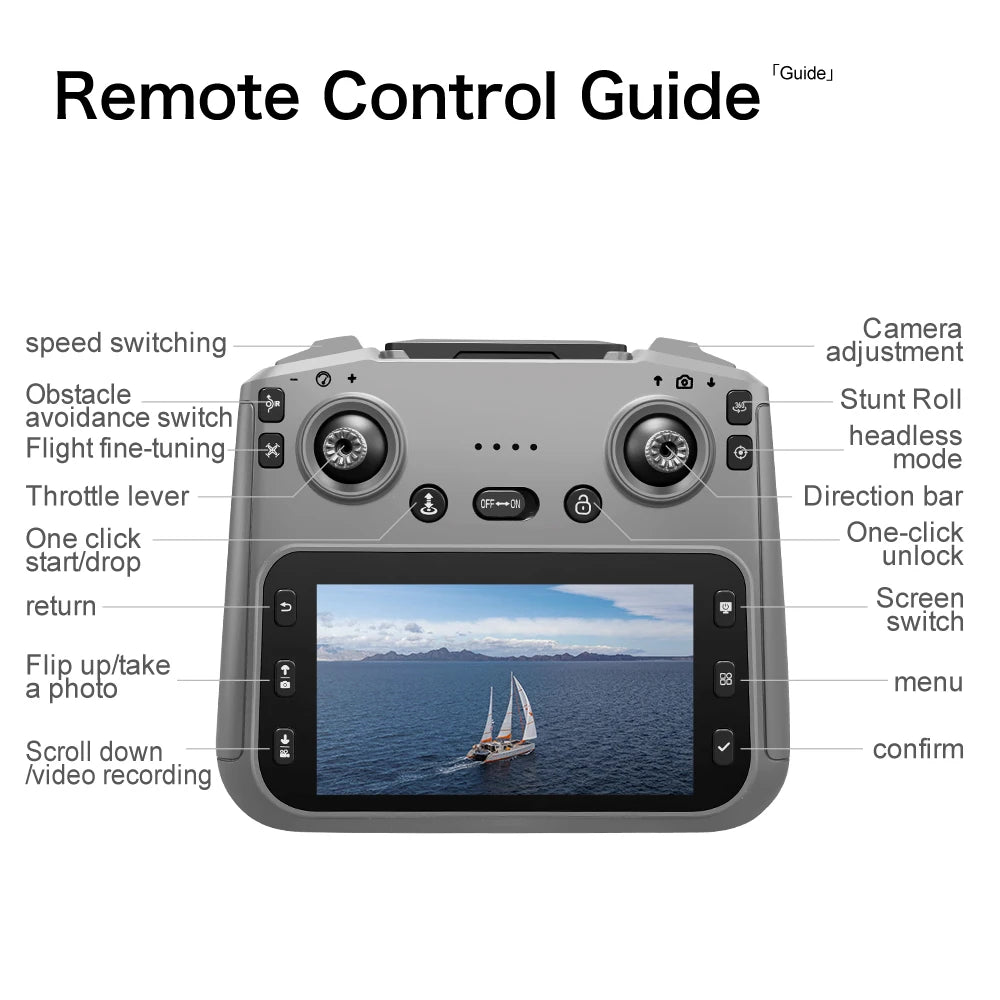 New GT50 Aerial Photography Drone with Obstacle Avoidance, HD Brushless Quadcopter with Large Screen Remote Control Toy Aircraft