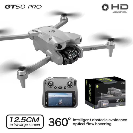 New GT50 Aerial Photography Drone with Obstacle Avoidance, HD Brushless Quadcopter with Large Screen Remote Control Toy Aircraft