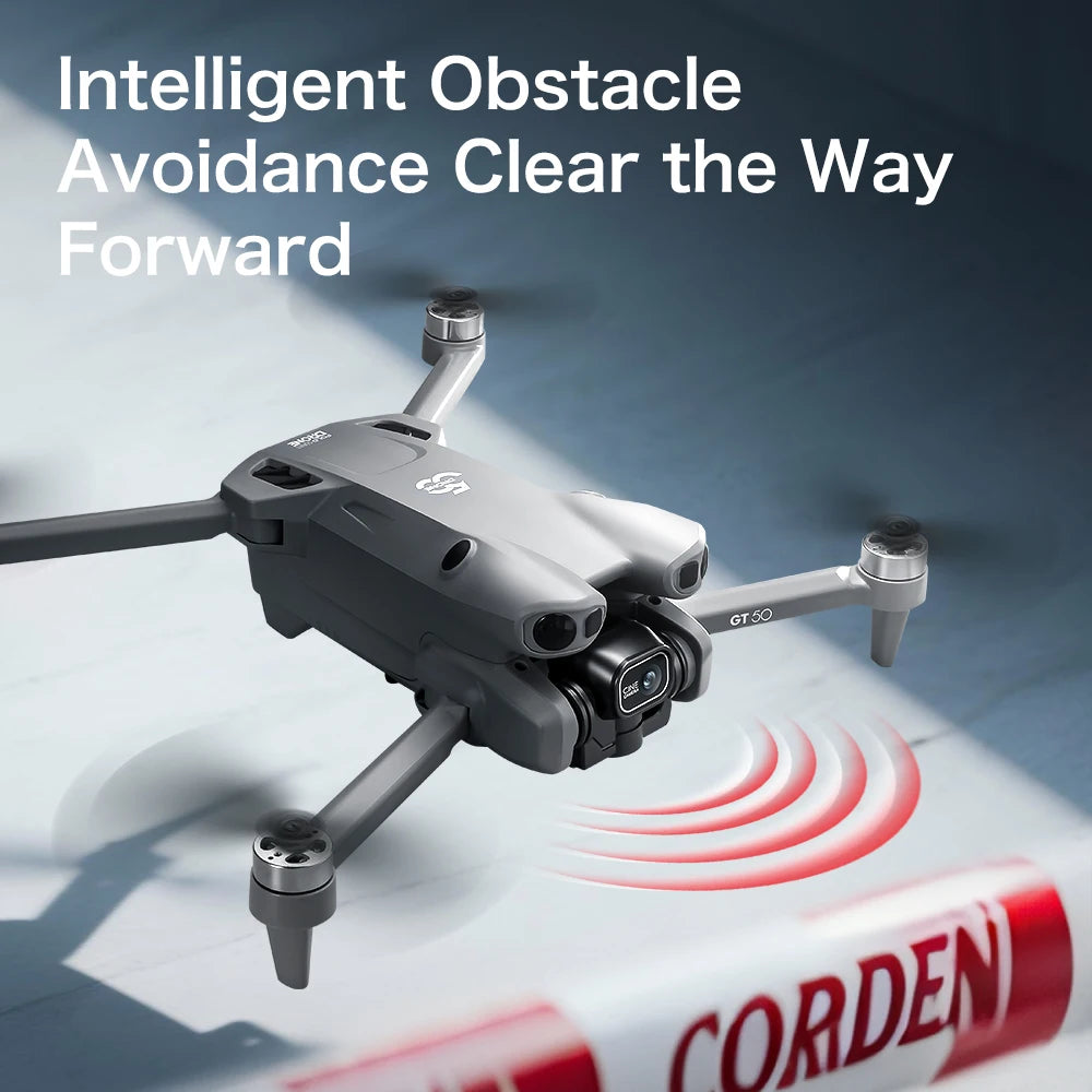 New GT50 Aerial Photography Drone with Obstacle Avoidance, HD Brushless Quadcopter with Large Screen Remote Control Toy Aircraft